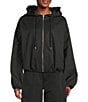 Double Zero Long Sleeve Hooded Zip Up Jacket, Color:Black - Image 3