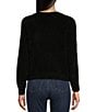 Double Zero Long Sleeve Vibe Check Shiny Chenille Sweater, Color:Black - Image 2