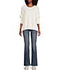 Double Zero Roll Neck Seam Detail Long Sleeve Sweater - Image 3