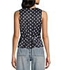 Double Zero Satin Polka Dot V-Neck Top - Image 2