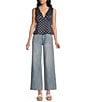 Double Zero Satin Polka Dot V-Neck Top - Image 3
