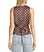 Double Zero Satin Polka Dot V-Neck Top - Image 6