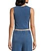 Double Zero Sleeveless Coordinating Crop Seamed Top - Image 6