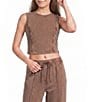 Double Zero Sleeveless Coordinating Crop Seamed Top - Image 1