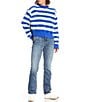 Double Zero Striped Long Sleeve Sweater, Color:Cobalt/Whip Cream - Image 3