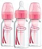 Color:Pink - Image 1 - Options+ Anti-Colic Narrow 4oz Baby Bottle 3-Pack