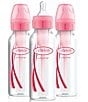 Color:Pink - Image 1 - Options+ Anti-Colic Narrow 8oz Baby Bottle 3-Pack
