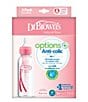 Color:Pink - Image 2 - Options+ Anti-Colic Narrow 8oz Baby Bottle 3-Pack