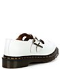 Color:White - Image 2 - 8065 Mary Jane Buckle Detail Leather Shoes