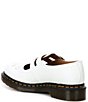 Color:White - Image 3 - 8065 Mary Jane Buckle Detail Leather Shoes