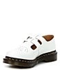 Color:White - Image 4 - 8065 Mary Jane Buckle Detail Leather Shoes