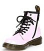 Color:Pale Pink - Image 4 - Girls' 1460 Patent Leather Boots (Youth)