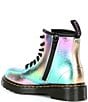Color:Rainbow Multi - Image 3 - Girls' 1460 Crinkle Metallic Leather Combat Boots (Youth)