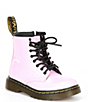 Color:Pale Pink Patent - Image 1 - Girls' 1460 Lace-Up Patent Leather Combat Boots (Infant)