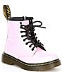 Color:Pale Pink Patent - Image 1 - Girls' 1460 Patent Leather Combat Boots (Infant)