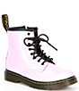 Color:Pale Pink Patent - Image 1 - Girls' 1460 Lace-Up Patent Leather Combat Boots (Toddler)