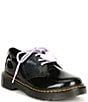Color:Black - Image 1 - Girls' 1461 Softy T Heart Lace-Up Leather Oxfords (Youth)