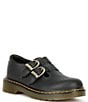 Color:Black - Image 1 - Girls' 8065 Leather Double Buckle Mary Janes (Toddler)