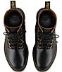 Color:Black - Image 5 - Leona Smooth Leather Chunky Lug Sole Platform Heel Combat Boots