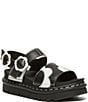 Color:Black/White - Image 1 - Voss Floral Platform Sandals