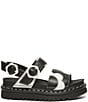 Color:Black/White - Image 2 - Voss Floral Platform Sandals