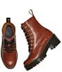 Color:Saddle Tan - Image 5 - Women's Leona Farrier Leather Platform Heel Combat Boots