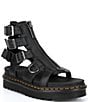 Color:Black - Image 1 - Women's Olson Gladiator Platform Buckle Detail Zip Sandals