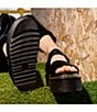 Color:Black - Image 5 - Women's Voss Quad Buckle Detail Platform Matte Sandals