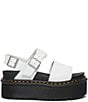 Color:White - Image 2 - Women's Voss Quad Buckle Detail Platform Dad Sandals