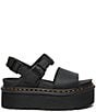 Color:Black - Image 2 - Women's Voss Quad Buckle Detail Platform Dad Sandals