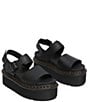 Color:Black - Image 4 - Women's Voss Quad Buckle Detail Platform Dad Sandals
