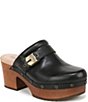 Dr. Scholl's Original Joy Leather Buckle Hardware Strap Platform Clogs - Image 1