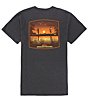Color:Charcoal - Image 1 - Bass Fishing Sunset Short Sleeve Graphic T-Shirt