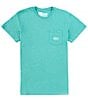Color:Sea Blue Light Heather - Image 2 - Blackout Badge Short Sleeve Graphic T-Shirt
