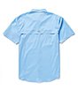 Color:Marina Blue - Image 2 - Frat Gingham Check Performance Stretch Short Sleeve Woven Shirt