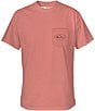 Color:Peach Echo Heather - Image 2 - Green Teal Circle Short Sleeve Pocket T-Shirt