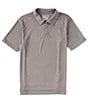 Color:Castlerock Grey - Image 1 - Heather Performance Stretch Short-Sleeve Polo Shirt