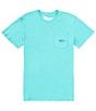 Color:Sea Blue Heather - Image 2 - Old School In Flight Pocket T-Shirt