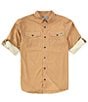 Color:Medal Bronze - Image 1 - Performance Stretch Frat Gingham Check Long Sleeve Woven Shirt