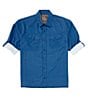 Color:Marina Blue - Image 1 - Performance Stretch Traveler's Check Long-Sleeve Woven Shirt