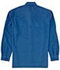 Color:Marina Blue - Image 2 - Performance Stretch Traveler's Check Long-Sleeve Woven Shirt