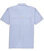 Color:Marina Blue - Image 2 - Seersucker Stripe Performance Short Sleeve Woven Shirt