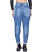 Color:Blue - Image 2 - Dream High Rise Patchwork Distressed Jeans