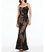 Color:Black/Nude - Image 1 - 3D Rose Embellished Sequin Sweetheart Neck Sleeveless Mermaid Gown