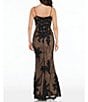 Color:Black/Nude - Image 2 - 3D Rose Embellished Sequin Sweetheart Neck Sleeveless Mermaid Gown