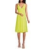 Color:Lemongrass - Image 1 - Alicia Chiffon V-Neck Sleeveless Lace Hem Midi Dress