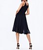 Color:Black - Image 2 - Alicia Chiffon V-Neck Sleeveless Lace Hem Midi Dress