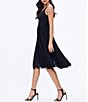 Color:Black - Image 3 - Alicia Chiffon V-Neck Sleeveless Lace Hem Midi Dress