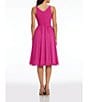 Color:Bright Fuchsia - Image 2 - Alicia Chiffon V-Neck Sleeveless Lace Hem Midi Dress