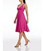 Color:Bright Fuchsia - Image 3 - Alicia Chiffon V-Neck Sleeveless Lace Hem Midi Dress